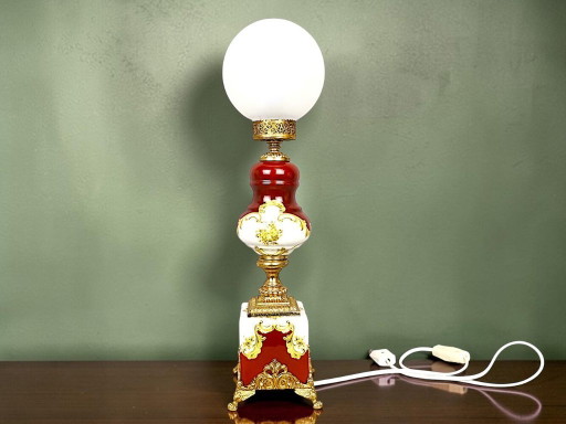 Itailan Hollywood Regency style tall ceramic buffet lamp