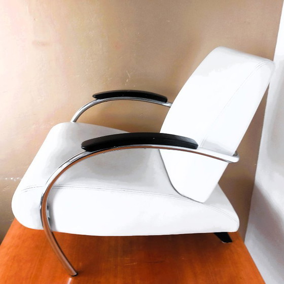 Image 1 of Gelderland 5470 aus weißem Leder. Design von Jan de Bouvries