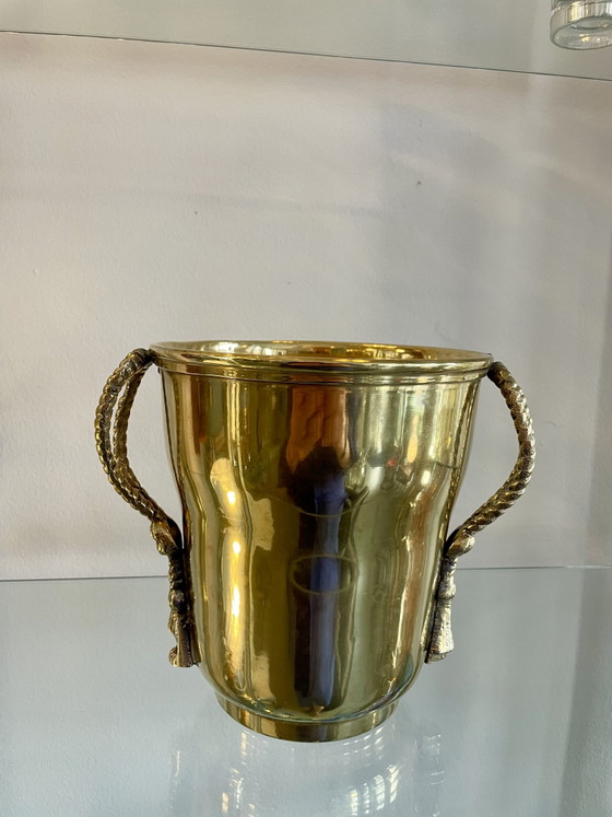 Image 1 of Handgemaakte Franse wijnkoeler/champagnekoeler van messing