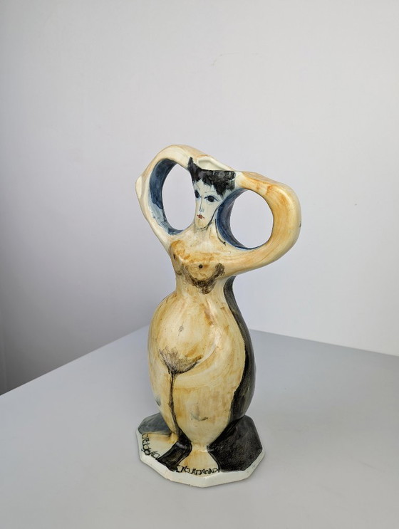 Image 1 of Scultura in ceramica biomorfa a forma femminile, vaso in stile moderno, Europa, XX secolo