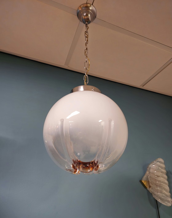 Image 1 of Vintage Murano Mazzega Suspension Lampe Plafond Italie