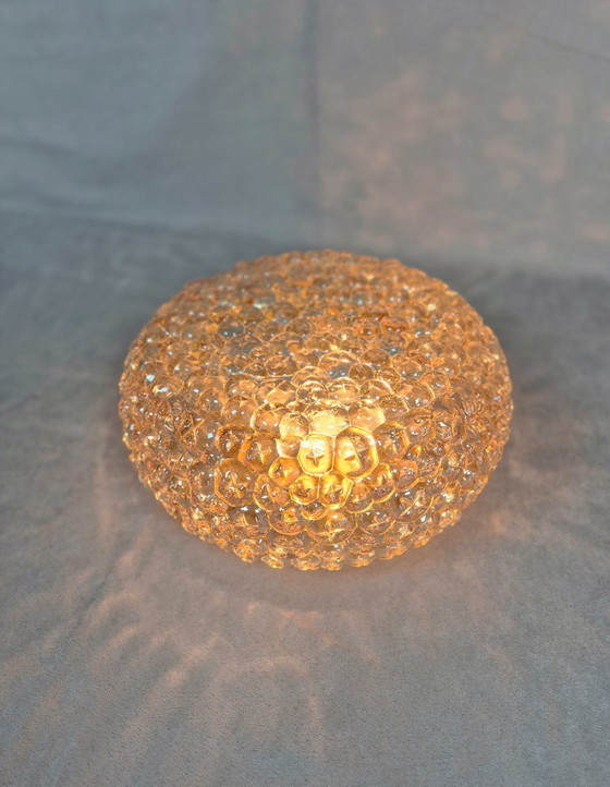 Image 1 of Vintage Amber Bubble Glass Flush Mount Ceiling Light by Massive Leuchten, Germany, 1970s, E27