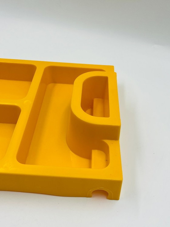 Image 1 of Gelber Schreibtisch-Organizer im Space-Age-Stil der 1970er Jahre