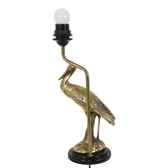 Vintage Gouden Ooievaar Lamp Hollywood Regency 40cm – Tafellampen, Plastic, Brass (photo 5 of 11)
