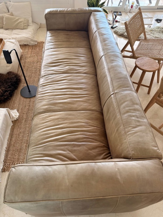 Image 1 of Divano in pelle marrone extra large