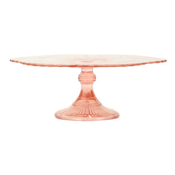 Image 1 of Art Deco Roze Taartschaal Standaard