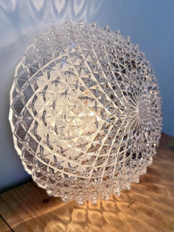 Vintage glazen wand- of plafondlamp uit de jaren 70. – Wandlampen, Glass, Metal (photo 11 of 15)
