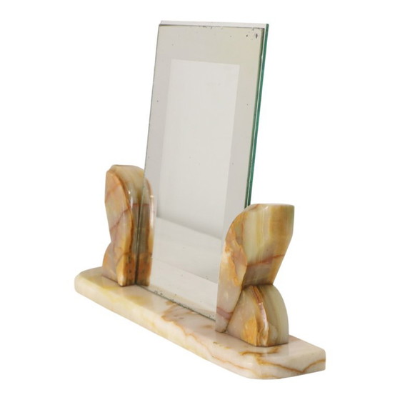 Cuadro grande estilo art déco con marco de fotos, mármol ónix y borde espejado. – Marcos de fotos, Marble (photo 8 of 22)