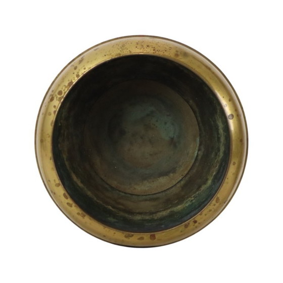 Großer Blumentopf aus Messing, Repoussé Frankreich, 25 cm – Pflanzkübel, Brass (photo 9 of 15)