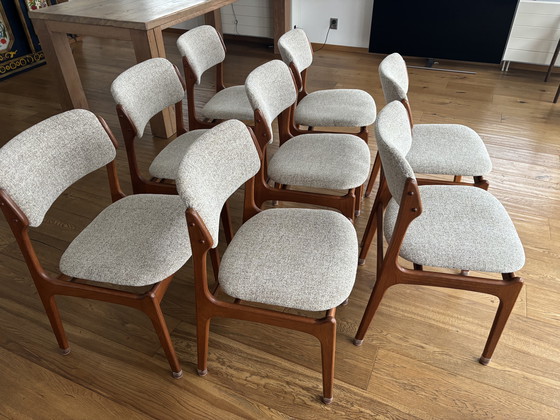 Image 1 of Erik Buch Model 49 Stoelen O.D. Mobler Vintage Nieuwe Stoffering