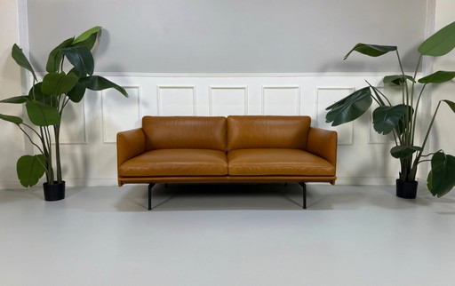 Muuto Modell Outline Canapé 2 Places Cuir Braun Cognac