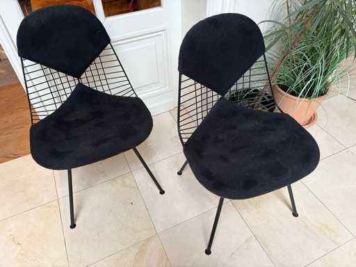 2x Der 'Bikini' DKX-2 Drahtstuhl von Eames Vitra