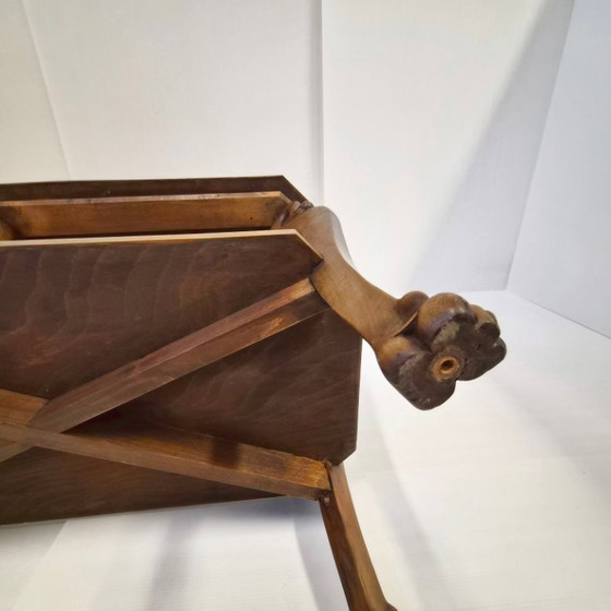 Image 1 of Consolle vintage in stile Art Déco e Art Nouveau con cigni e artigli di leone.