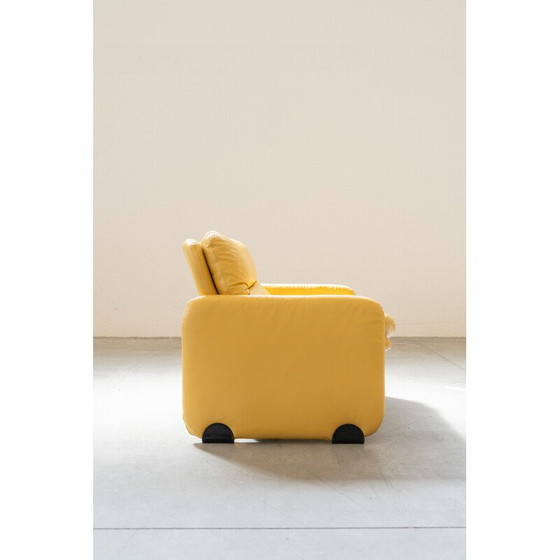 Image 1 of Vintage yellow leather seating set by Ammannati and Vitelli for Brunati, Italy 1970