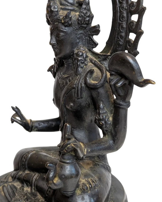 Avalokiteshvara sentado en posición de loto – Bronce tibetano – Esculturas, Bronze (photo 6 of 11)
