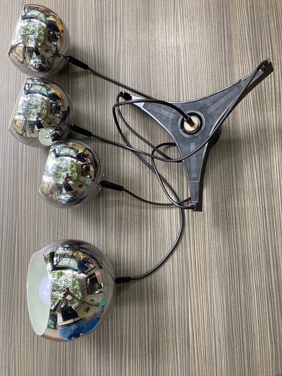 Image 1 of 4 Globe Hanglampen Metaal, Chroom, Jaar 70/80