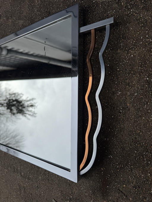 Art Deco chrome mirror