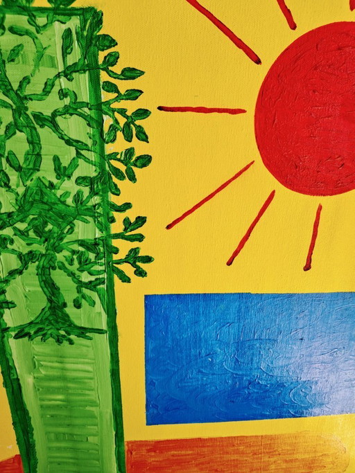 Enzo SAN MARCO - Tropical Golden Beach - Artist canvas