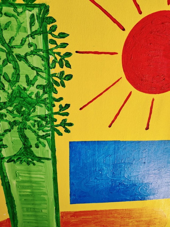 Image 1 of Enzo SAN MARCO - Tropical Golden Beach - Artist canvas