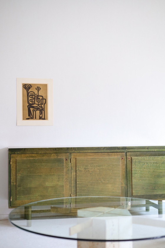 Vintage dressoir door Asko in de jaren 70, Hout, Groen (foto 12 van 12)