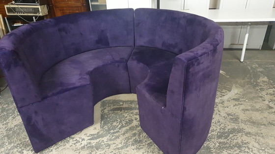 Image 1 of Lila Samt-Lounge-Sitzmöbel