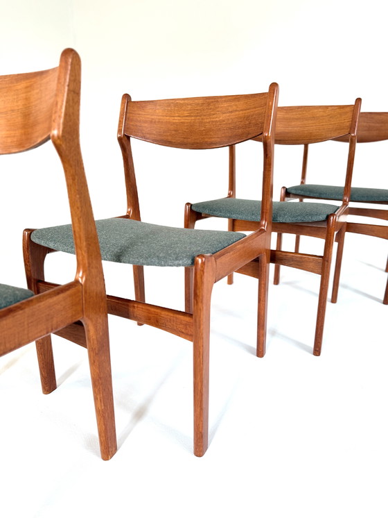 Image 1 of Set van 4 gerestaureerde Deense eetkamerstoelen ‘60
