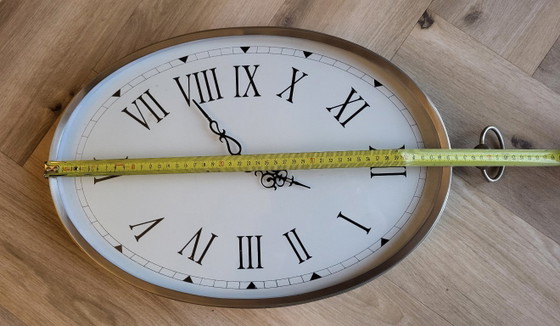 Oval Pocket Watch Wall Clock, rvs, White (photo 7 of 8)