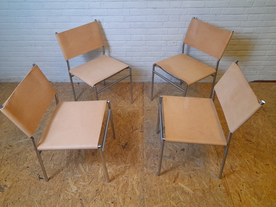 Martin Visser Set Sedie da pranzo SE 06 – Spectrum, Leather, Metal (photo 7 of 11)