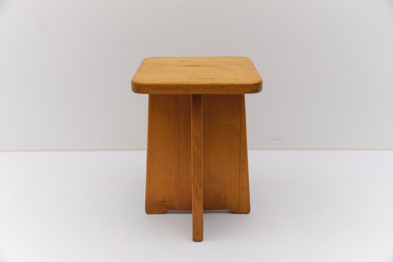 Image 1 of Conjunto de 6 taburetes de roble al estilo de Pierre Chapo, Francia, años 60