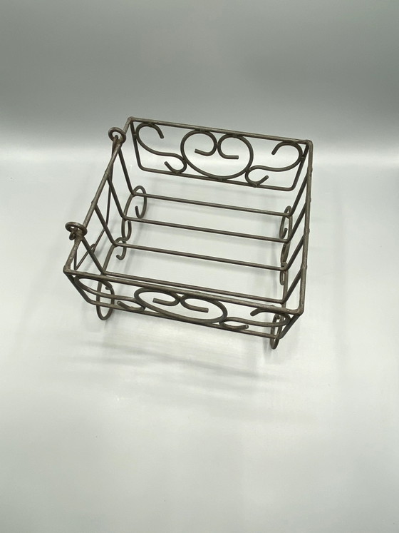 Mid-Century Metal Scrolled Organizer Basket – Decorative Objects, Mid Century Modern (photo 2 of 6)