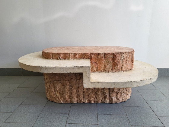Image 1 of Vintage 1980s Magnussen Ponte coffee table in Mactan stone.