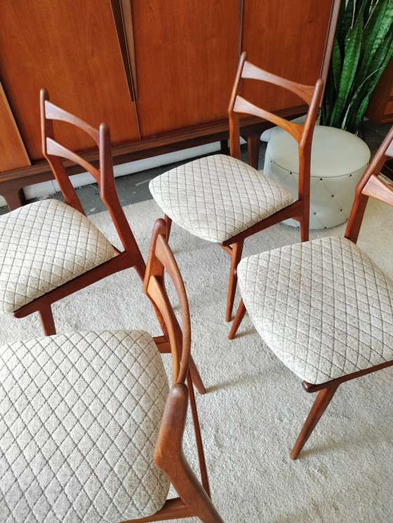 Image 1 of Vintage set of 4 teak dining chairs, Habeo