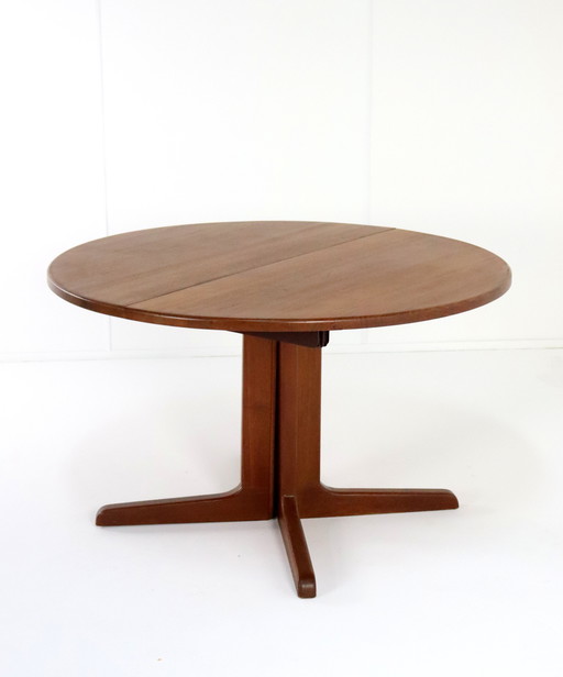 Round 2X Extendable Danish Dining Table 'Aabybro' Vintage