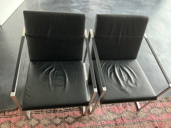 Image 1 of Sillón Arco Spine piel negra 2 piezas