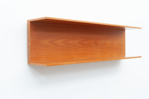 Mensola da parete in legno di ciliegio da 100 cm di Walter Wirz per Wilhelm Renz, anni '60