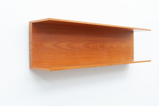 Image 1 of Estante de pared de madera de cerezo de 100 cm de Walter Wirz para Wilhelm Renz, década de 1960