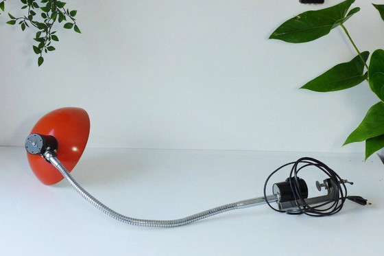 Image 1 of Space Age table lamp, vintage clamp lamp, 1960s/70s, Orange Luminaires NF, France