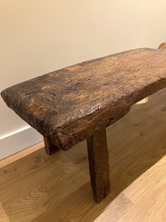 Antique Brutalist Bench / Wabi-Sabi Log Bench – 237 Cm – Benches, Wood (photo 4 of 5)