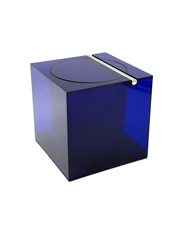 Image 1 of Seau à glace en plastique bleu de l'ère spatiale, Studio Opi, Cini & Nils Italie, vers 1970