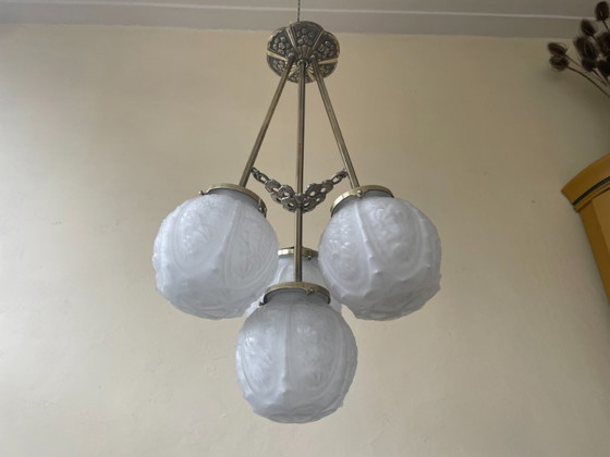 Image 1 of Ceiling lamp Hanging lamp Cherrier & Besnus art deco French