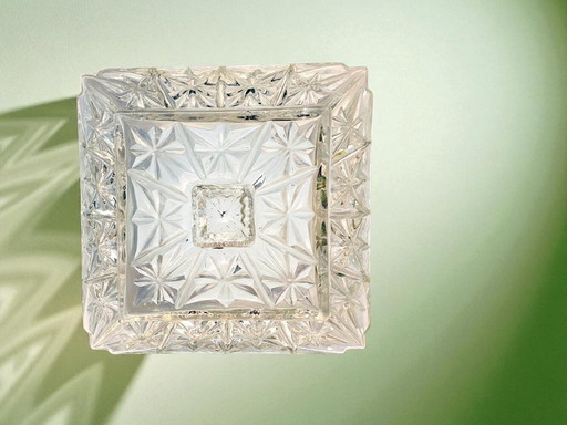 Square wall or ceiling glass flush mount light