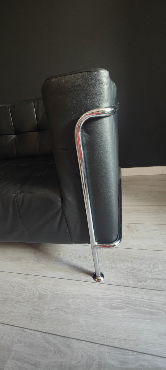Design Leather Couches Set, Bauhaus / Chrome Retro vintage, Silver (photo 14 of 21)