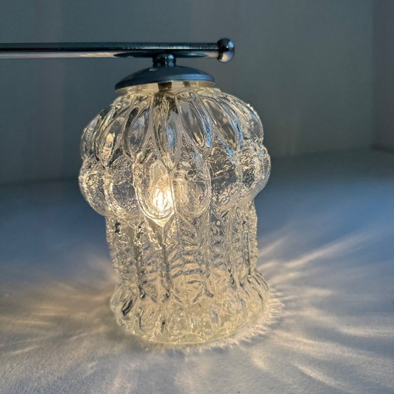 Image 1 of Vintage metalen en glazen wandlamp