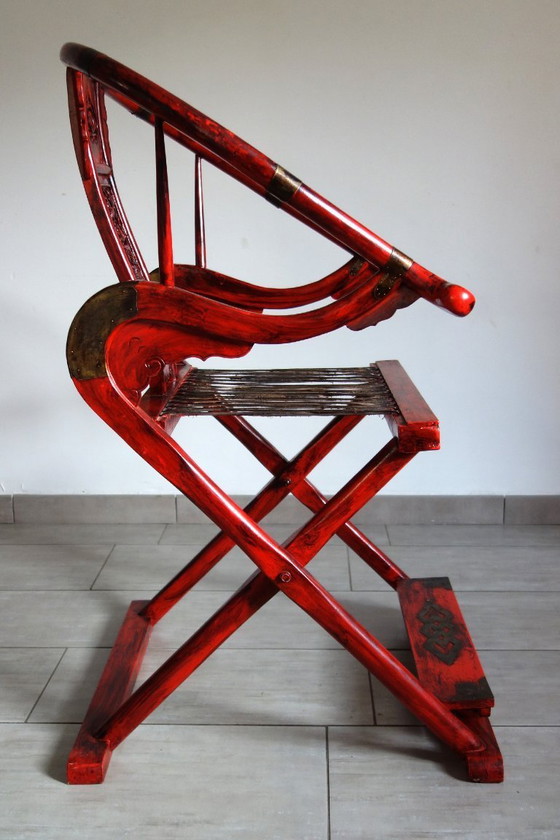 Image 1 of Ancien fauteuil pliant de mandarin, Chine, milieu XXème