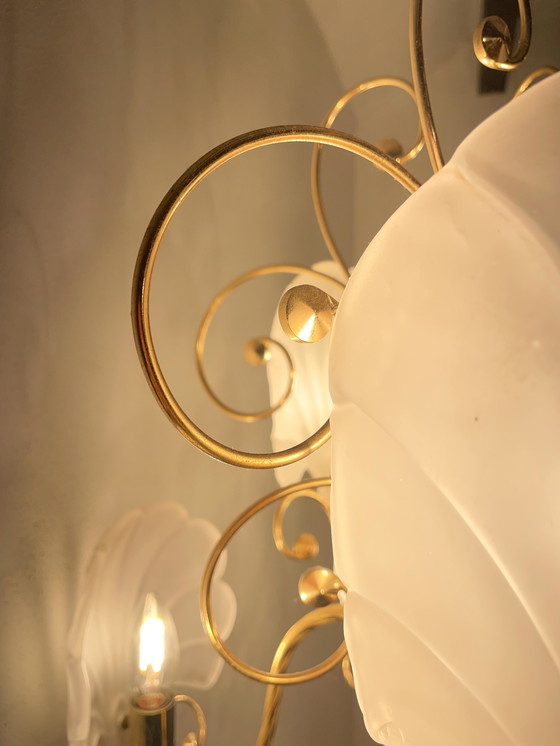 Image 1 of Elegant Italian Vintage Chandelier with Murano Shells