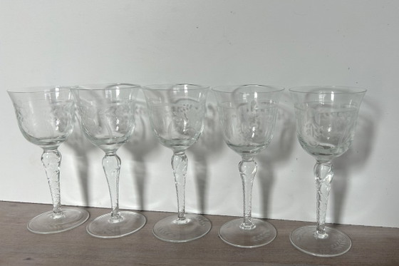 Service à liqueur ancien soufflé à la main – Verres et carafes, Crystal (photo 2 of 7)