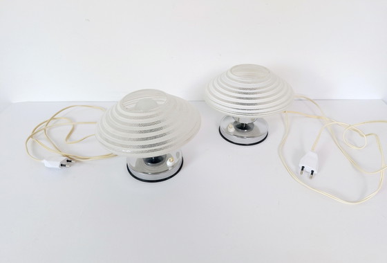 Image 1 of Lot de 2 veilleuses vintage / Lampes de chevet / Lampes de nuit / Lampes rétro / Lampes Artdeco / Fabriquées en Yougoslavie