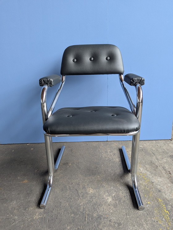 Image 1 of 6 chaises vintage à structure tubulaire Jerry Johnson