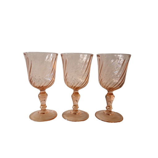 Vintage Rosaline White Wine Glasses 1970s