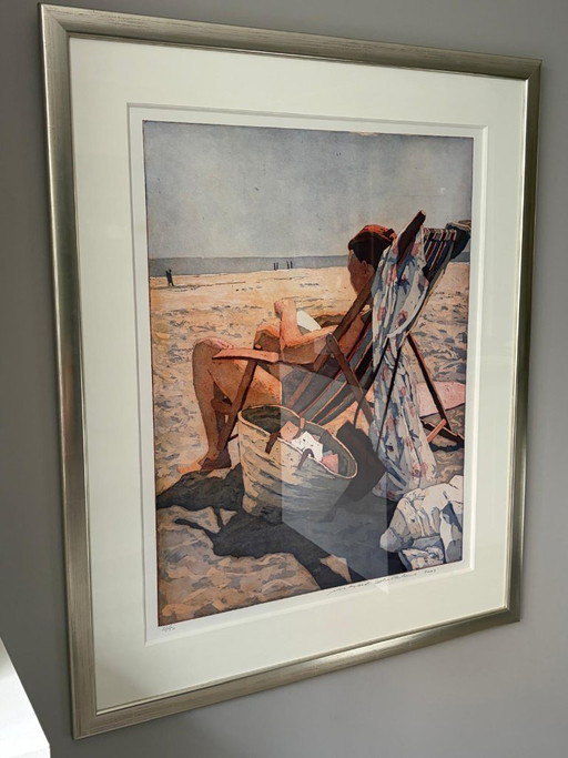 Serigrafia grande incorniciata Marcel Schellekens – lithos zeefdrukken, Glass, Paper (photo 2 of 5)